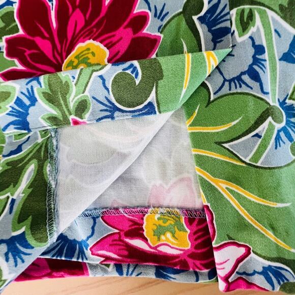 Talbots Skirt 6P Floral Cotton A Line Blue Green Red Knee Length Back Zip Spring - Picture 7 of 9